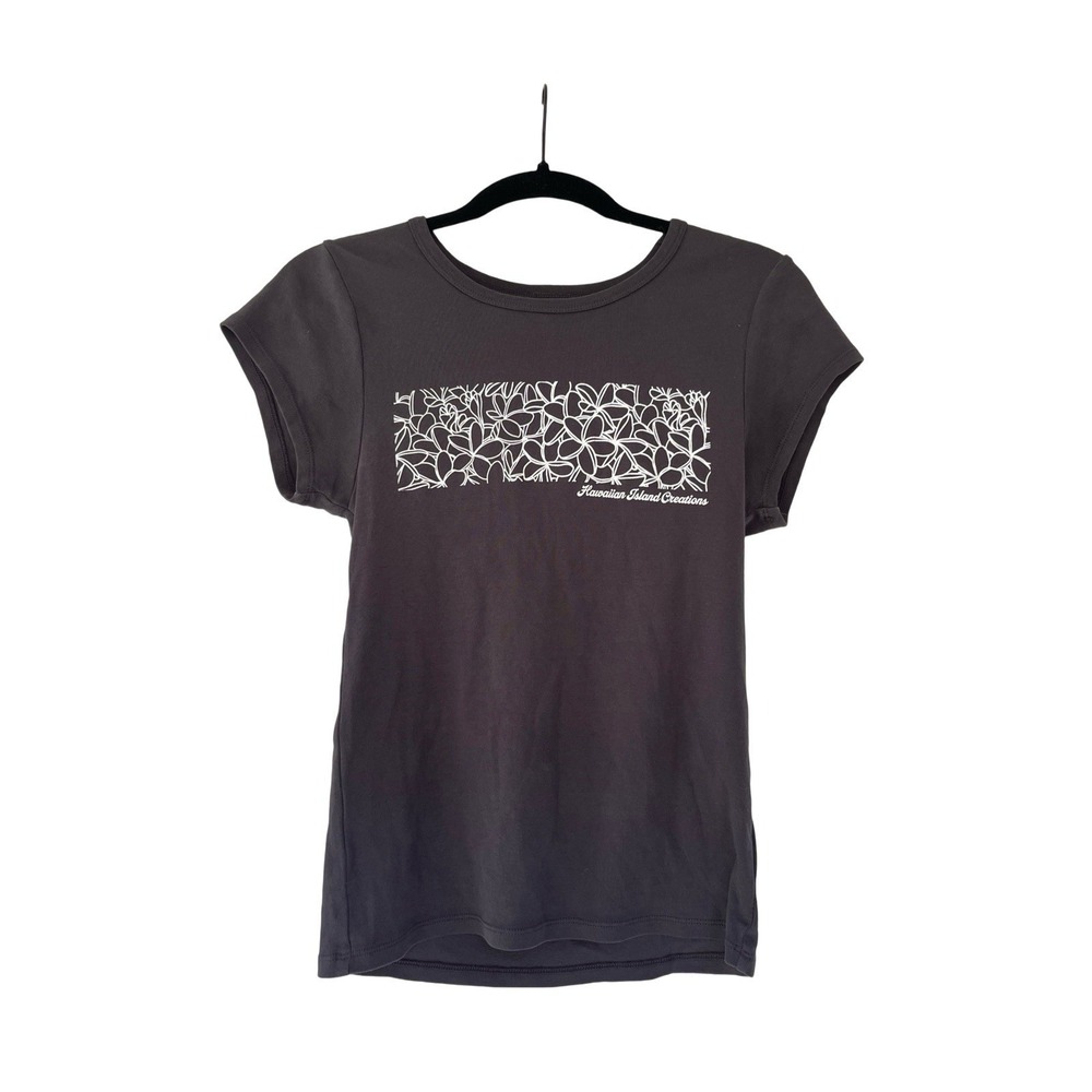 Hawaiian Island Creations Women's Black T-Shirt Large Short Sleeve Graphic Logo